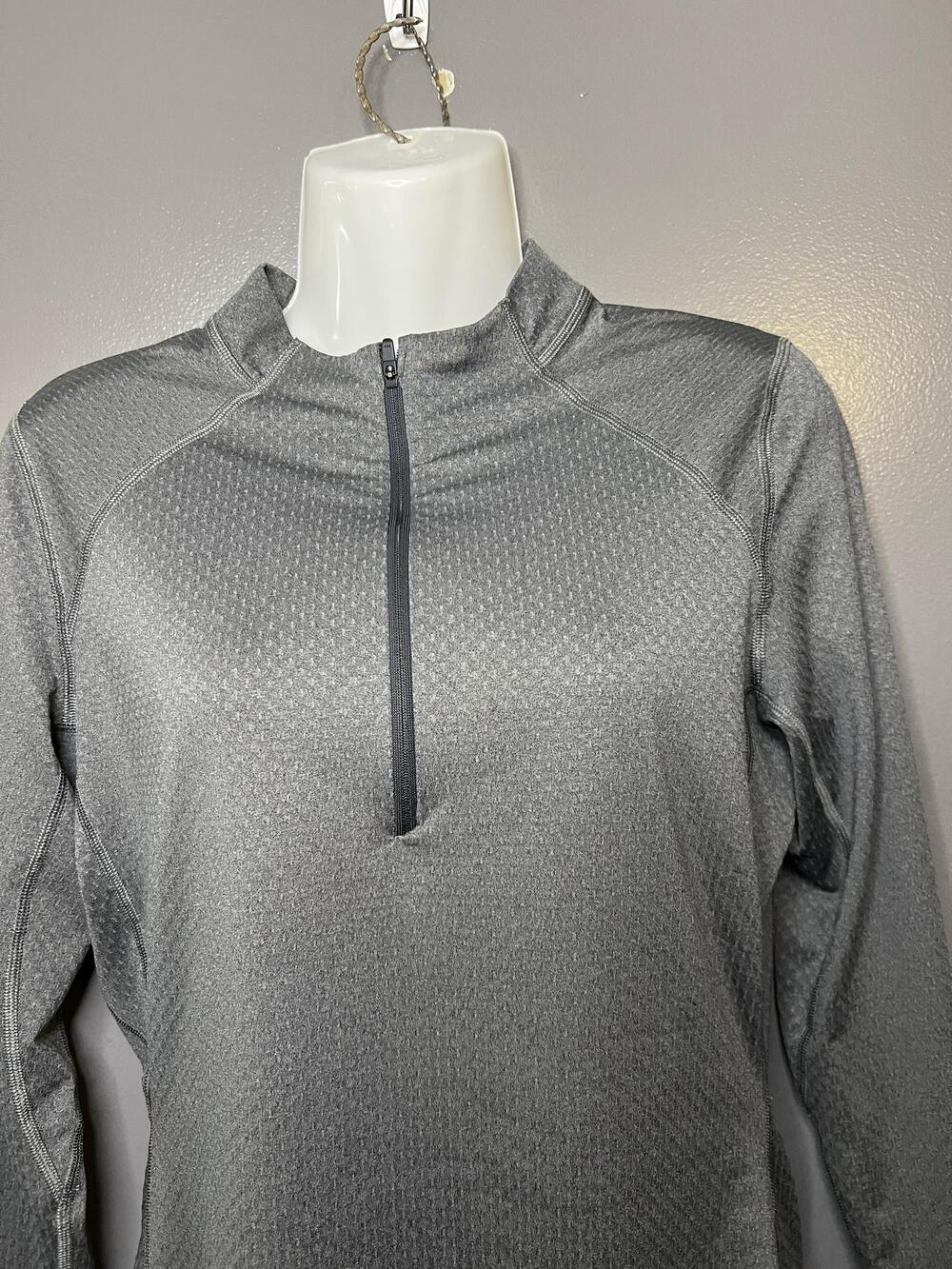 REI Co-op Pullover Womens Small Gray 1/4 Zip Mock Neck Long Sleeve Top Athletic